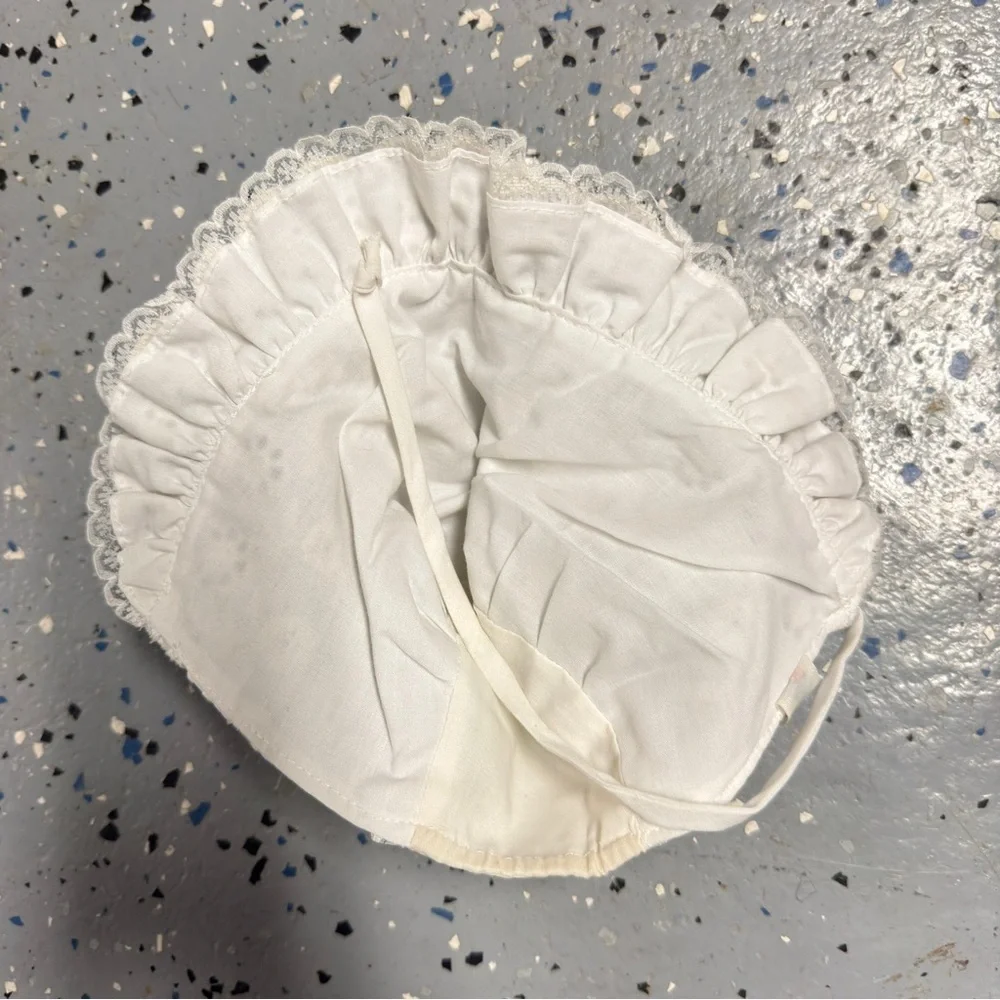 White Eyelet Baby Bonnet